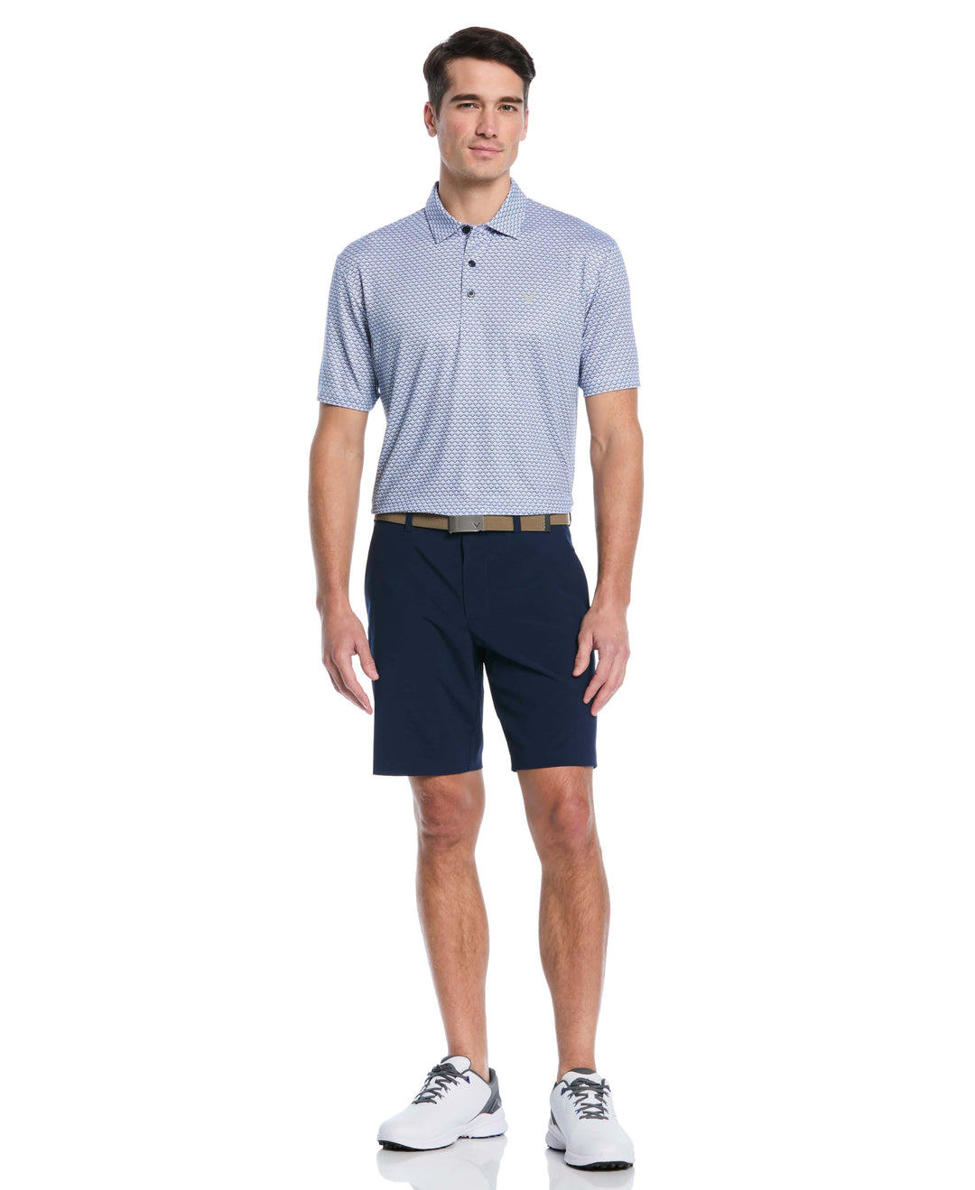 All Gradient Chevron Print Golf Polo (Peacoat) 