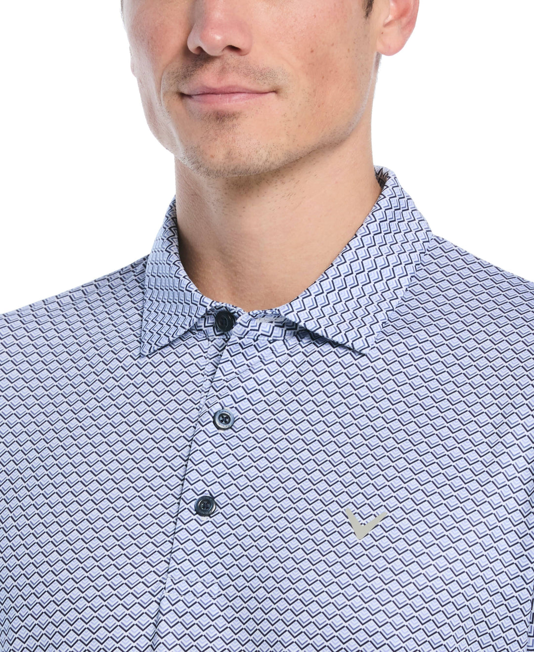 All Gradient Chevron Print Golf Polo (Peacoat) 
