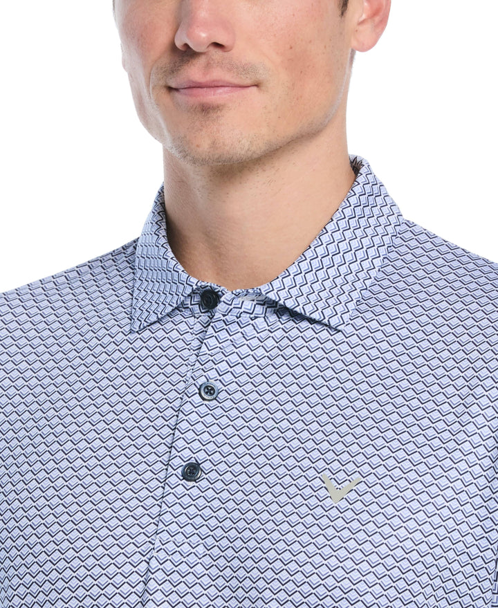All Gradient Chevron Print Golf Polo (Peacoat) 