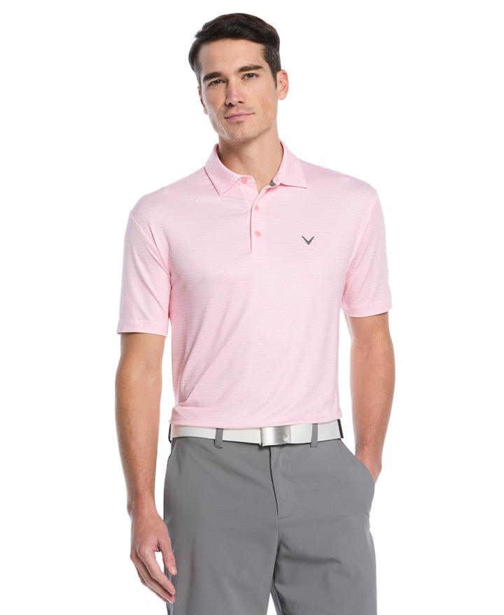 All Gradient Chevron Print Golf Polo (Dianthus) 