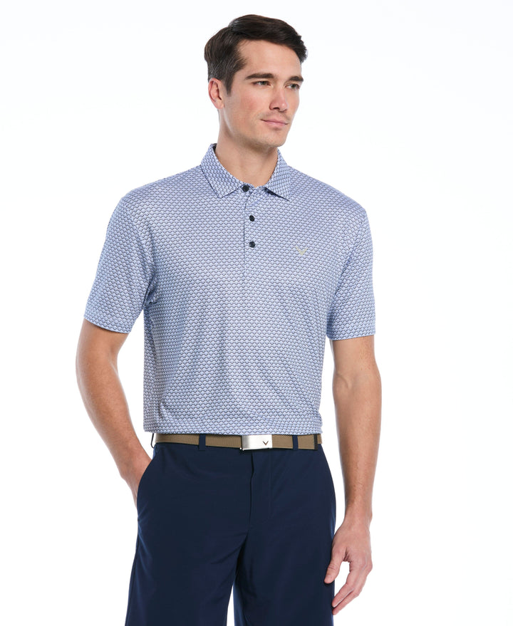 All Gradient Chevron Print Golf Polo (Peacoat) 