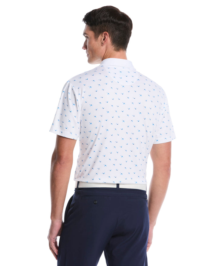 Birdie Chevron Print Golf Polo (Bright White) 