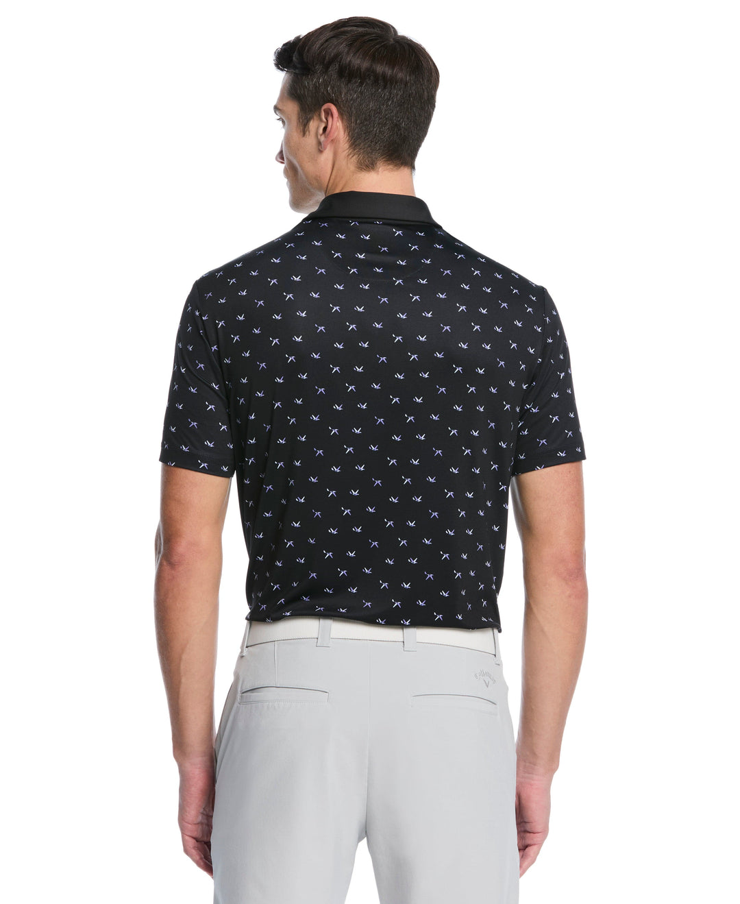 Birdie Chevron Print Golf Polo (Caviar) 