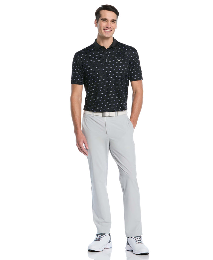 Birdie Chevron Print Golf Polo (Caviar) 