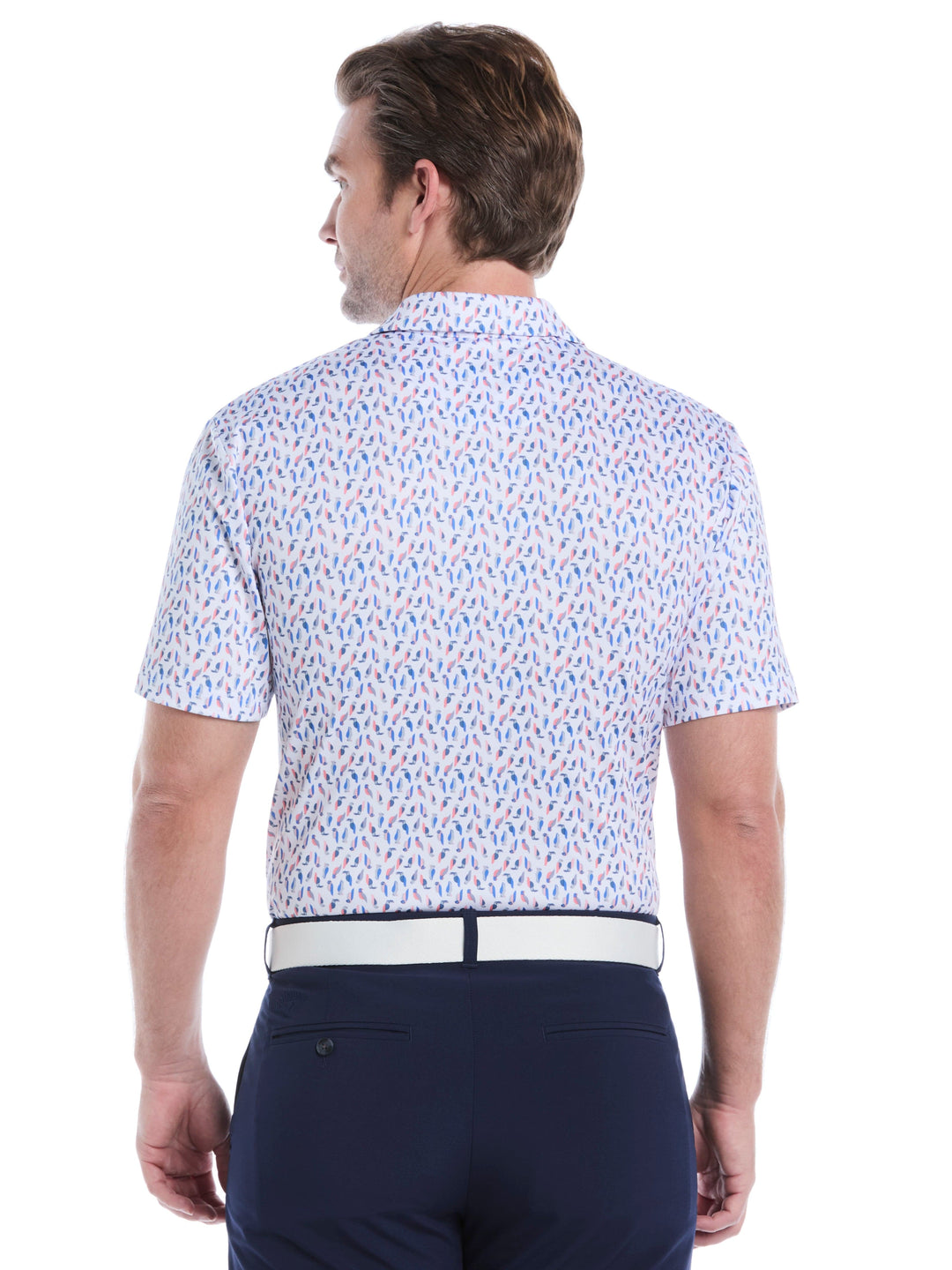 Men's All-Over Birdie Print Golf Polo