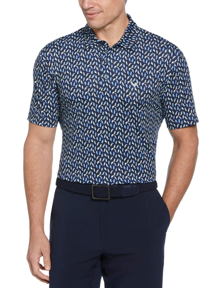 Men's All-Over Birdie Print Golf Polo