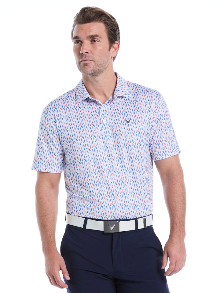 Men's All-Over Birdie Print Golf Polo