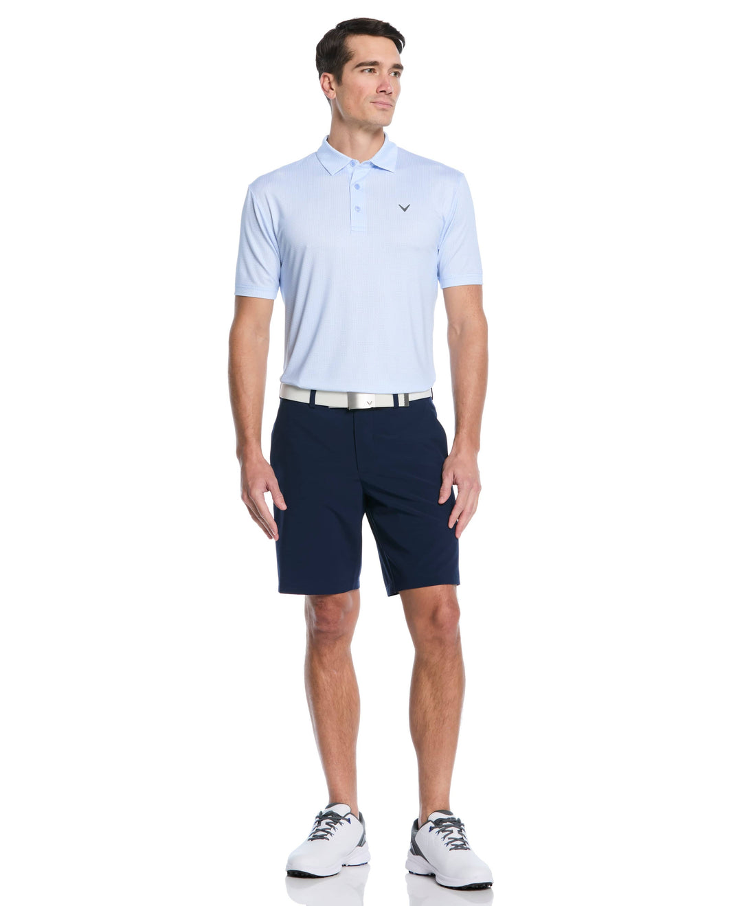 All Over Chev Foulard Print Golf Polo (Vista Blue) 