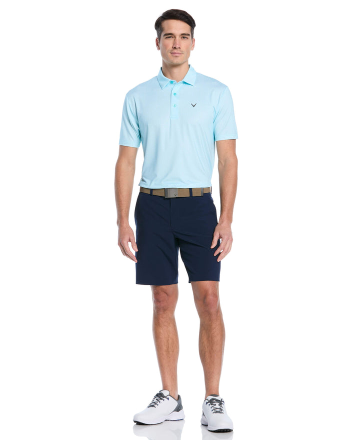 All Over Chev Foulard Print Golf Polo (Blue Curacao) 