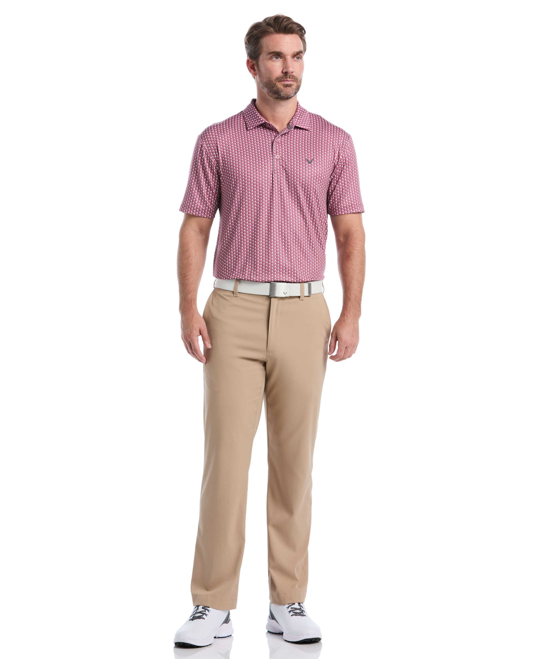 Men's All Over Chevron Geo Polo (Mesa Rose) 