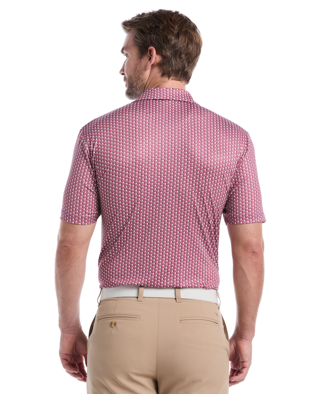 Men's All Over Chevron Geo Polo (Mesa Rose) 