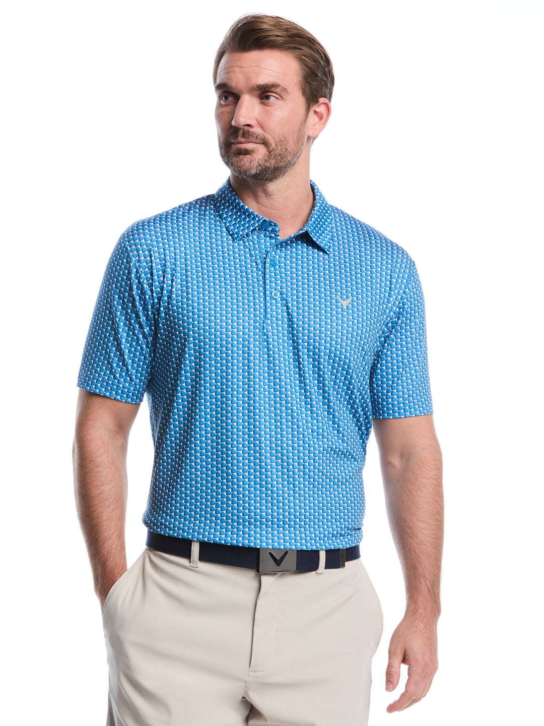 Men's All Over Chevron Geo Polo