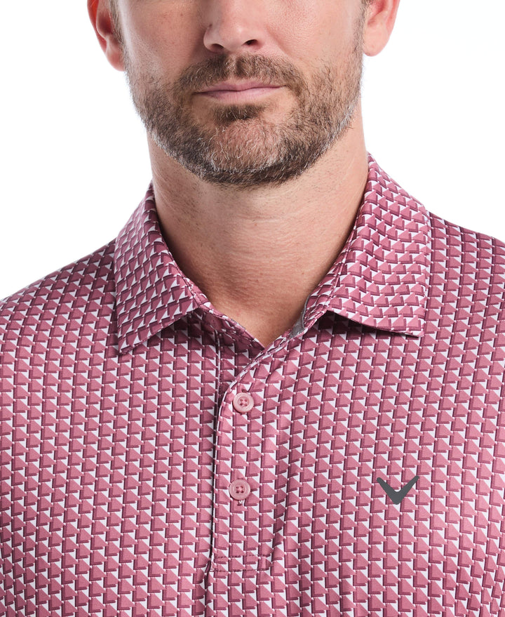 Men's All Over Chevron Geo Polo (Mesa Rose) 