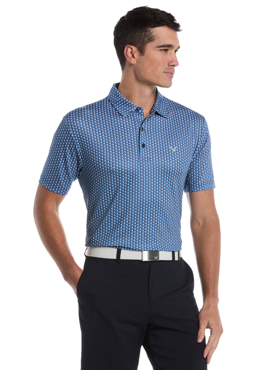 Men's All Over Chevron Geo Polo