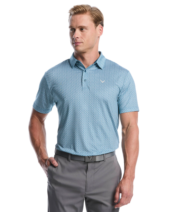 All Over Tee Print Golf Polo (Blue Coral) 