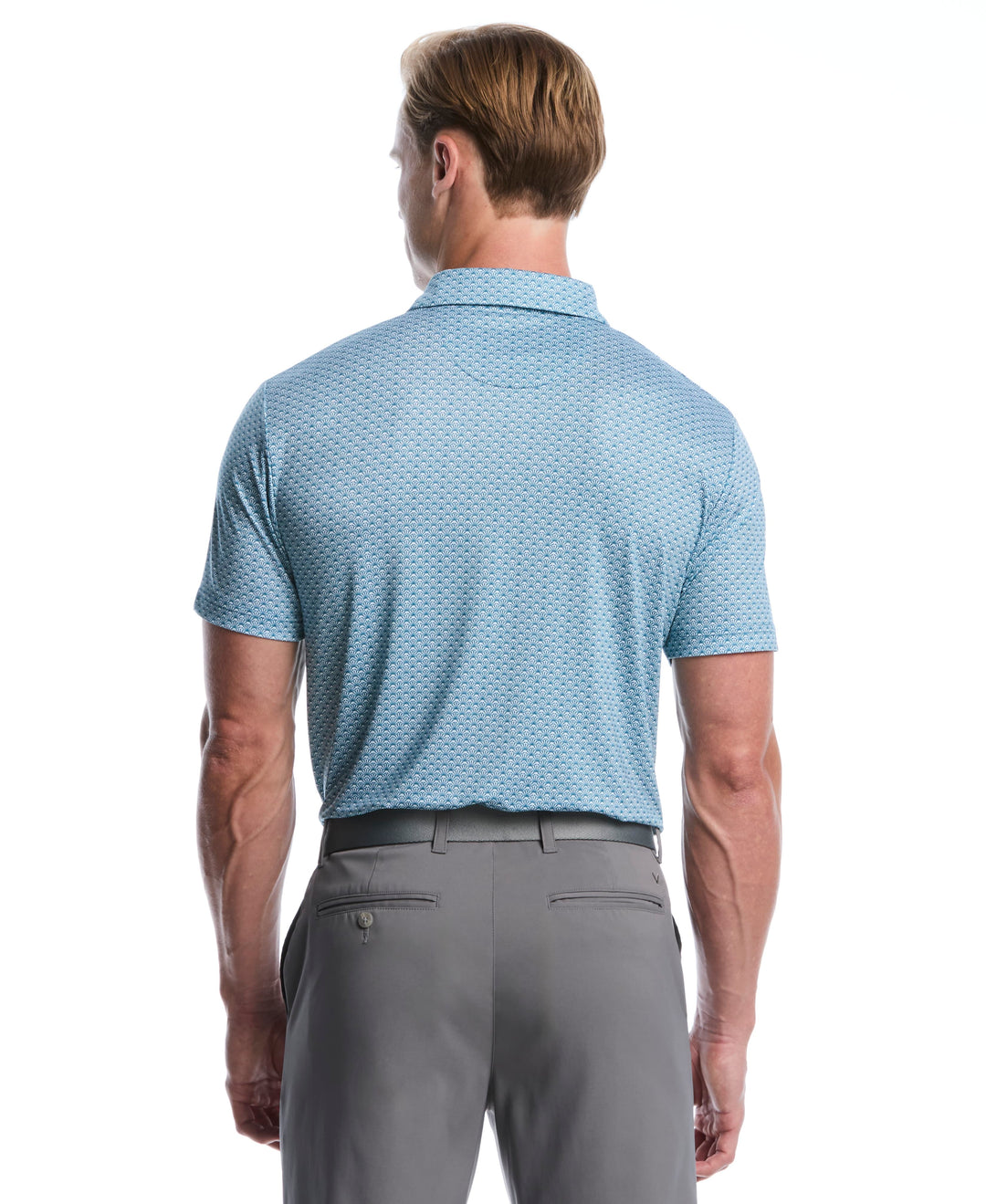 All Over Tee Print Golf Polo (Blue Coral) 