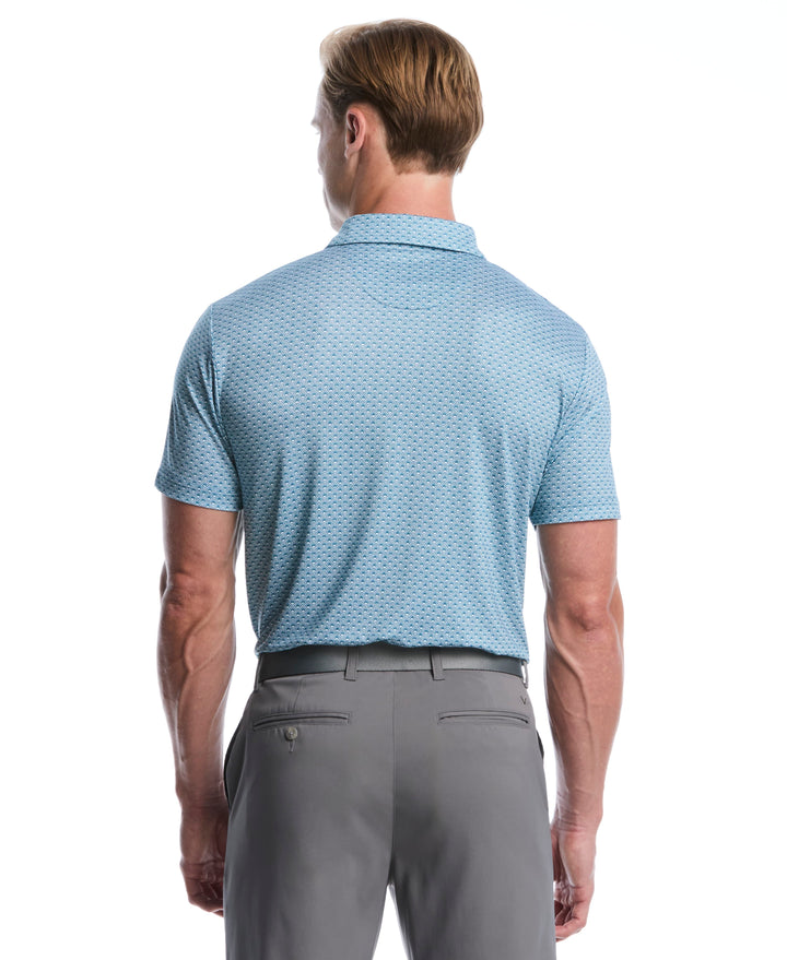 All Over Tee Print Golf Polo (Blue Coral) 