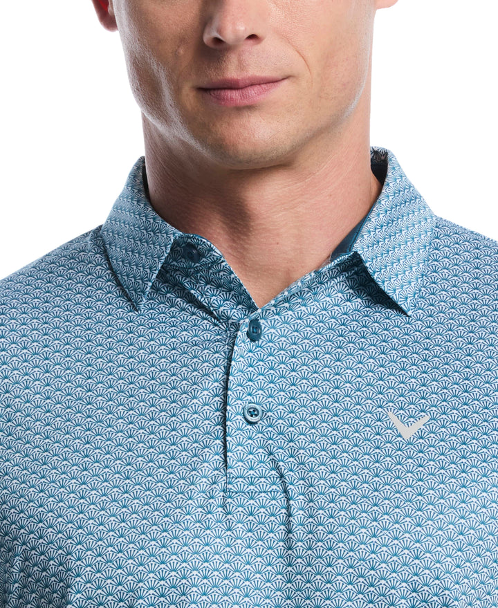 All Over Tee Print Golf Polo (Blue Coral) 