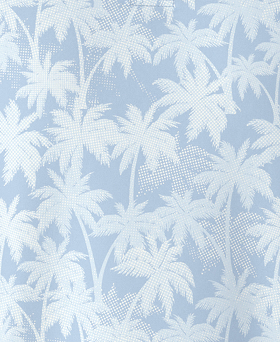 All-Over Geo Palm Print Golf Polo (Clear Sky) 