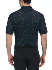 All Over Golf Bag Essenials Print Polo Shirt (Caviar) 