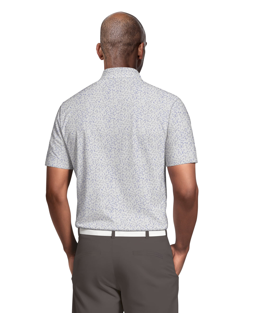 All-Over Golf Confetti Print Golf Polo (Bright White) 