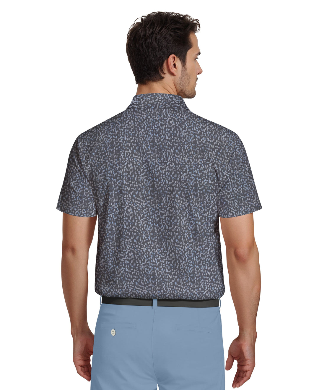 All-Over Golf Confetti Print Golf Polo (Iron Gate) 