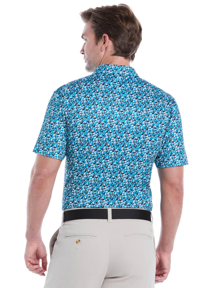 Men's All-Over Golf Essentials Print Golf Polo