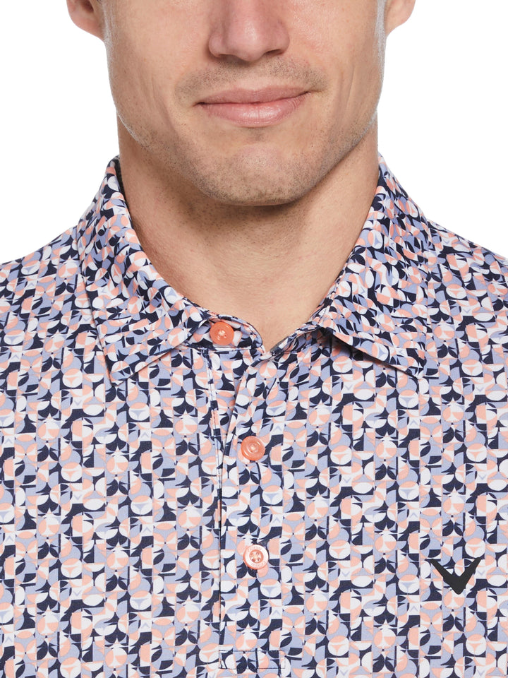 Men's All-Over Golf Essentials Print Golf Polo