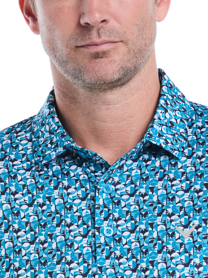 Men's All-Over Golf Essentials Print Golf Polo