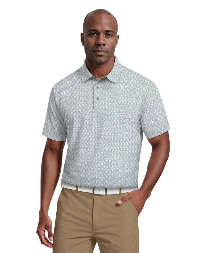 All-Over Micro Jacquard Golf Polo (Brittany Blue) 