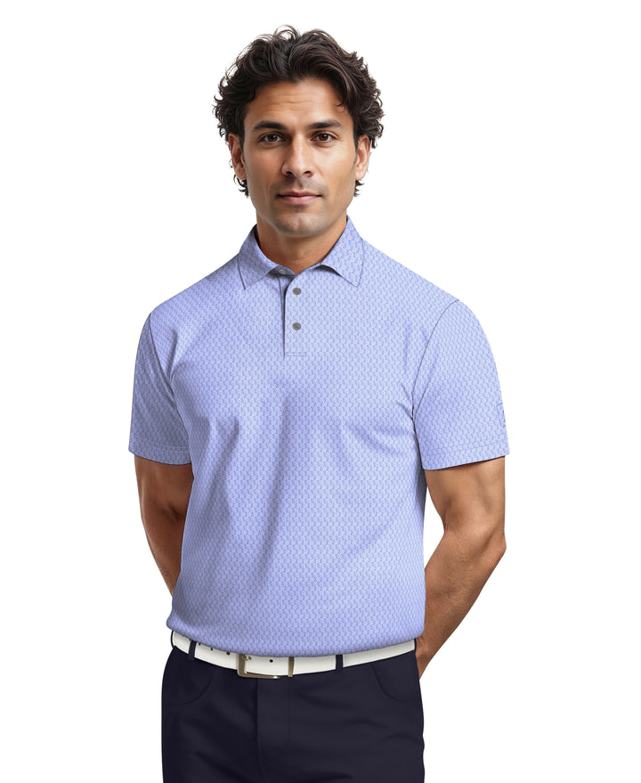 All-Over Micro Jacquard Golf Polo (Hydrangea) 