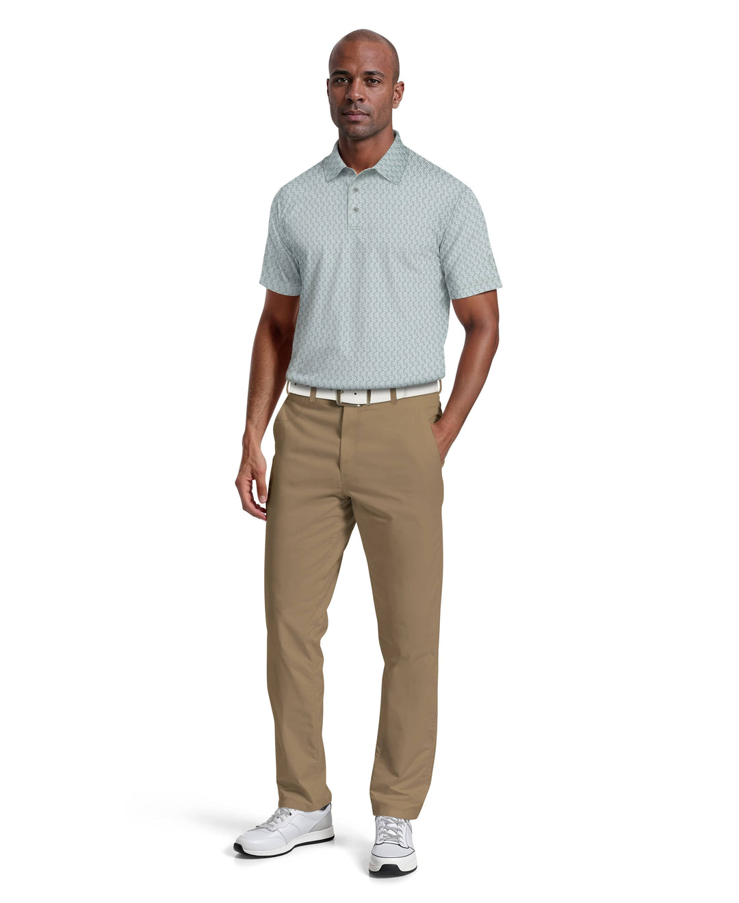 All-Over Micro Jacquard Golf Polo (Brittany Blue) 