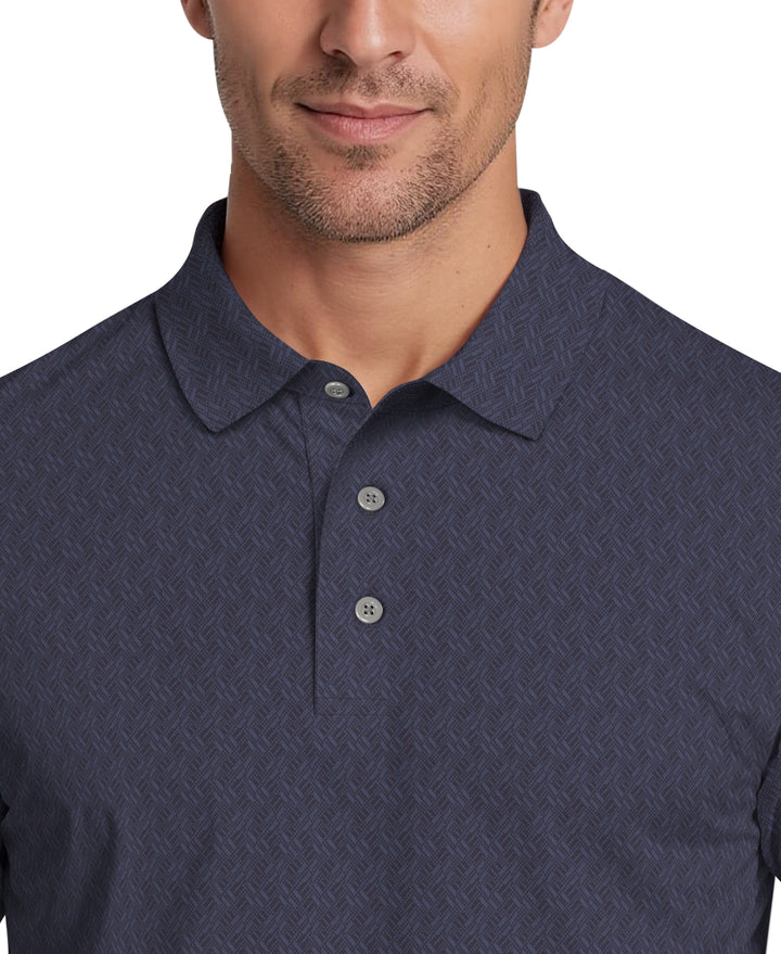 All-Over Micro Jacquard Golf Polo (Peacoat) 