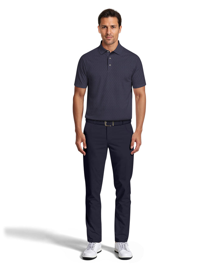 All-Over Micro Jacquard Golf Polo (Peacoat) 