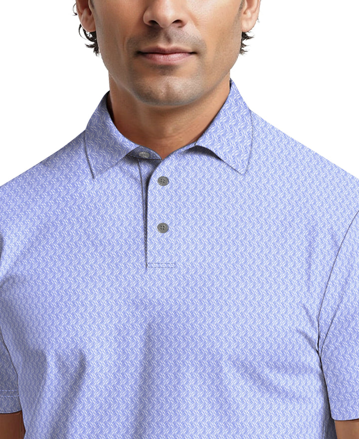 All-Over Micro Jacquard Golf Polo (Hydrangea) 