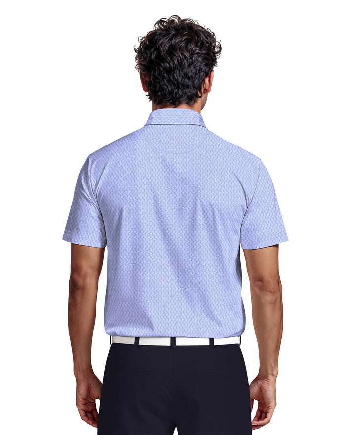 All-Over Micro Jacquard Golf Polo (Hydrangea) 
