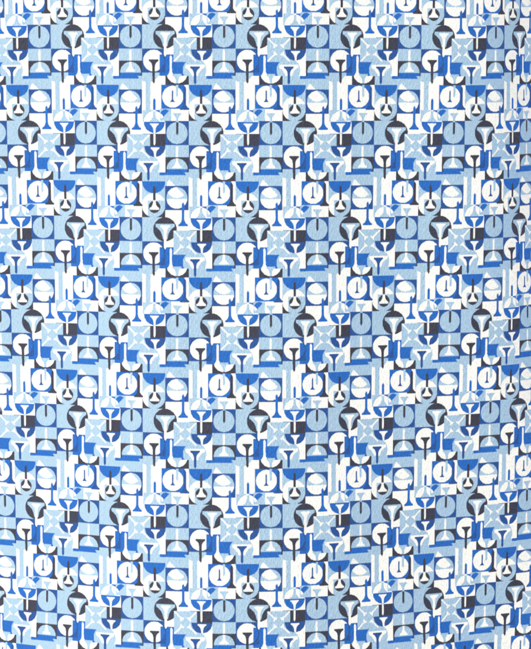 All-Over Novelty Geo Print Golf Polo (Indigo Bunting) 