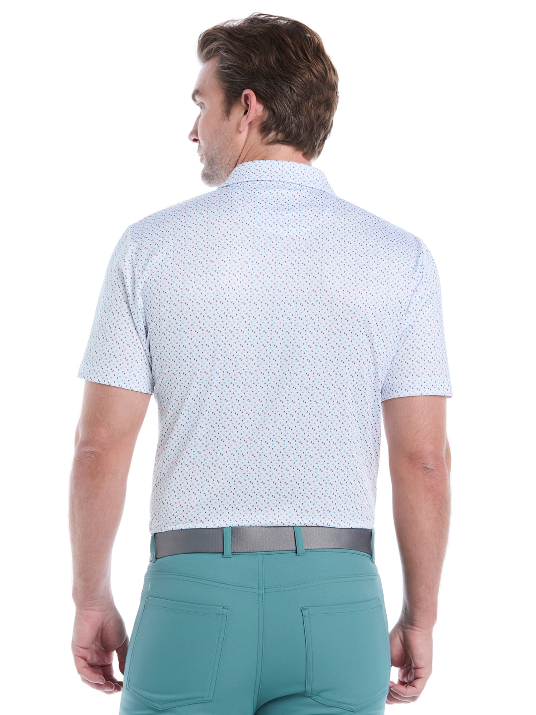 Men's All-Over Score Card Print Golf Polo