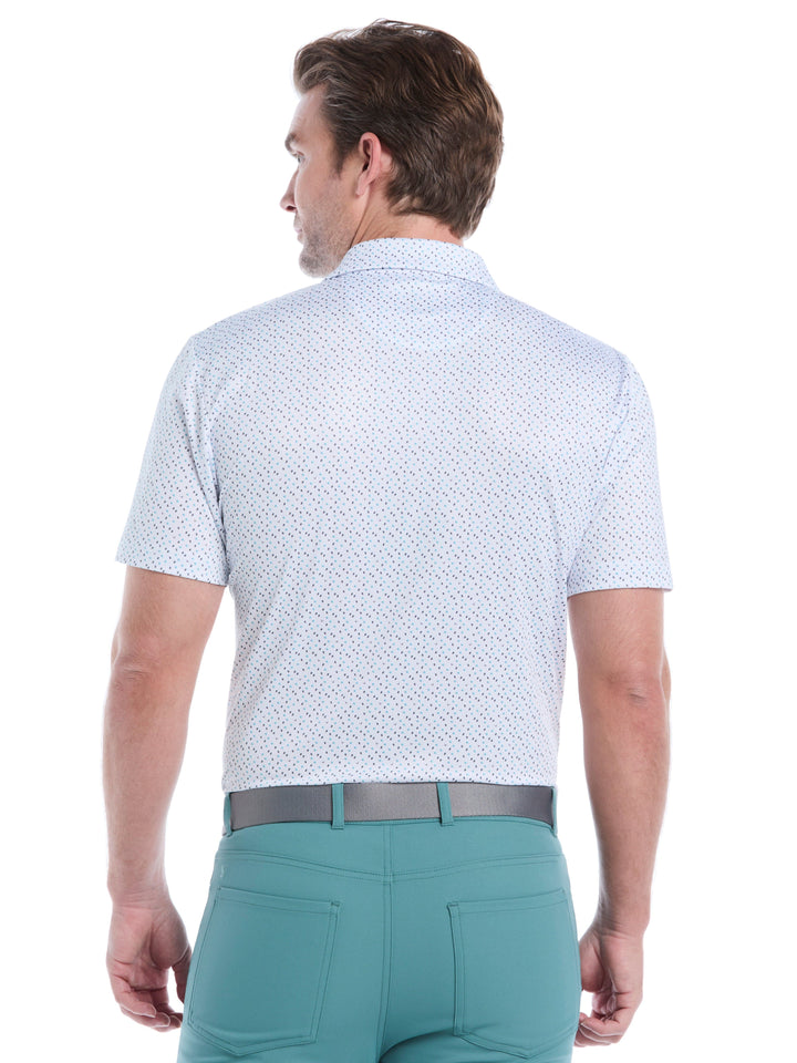 Men's All-Over Score Card Print Golf Polo