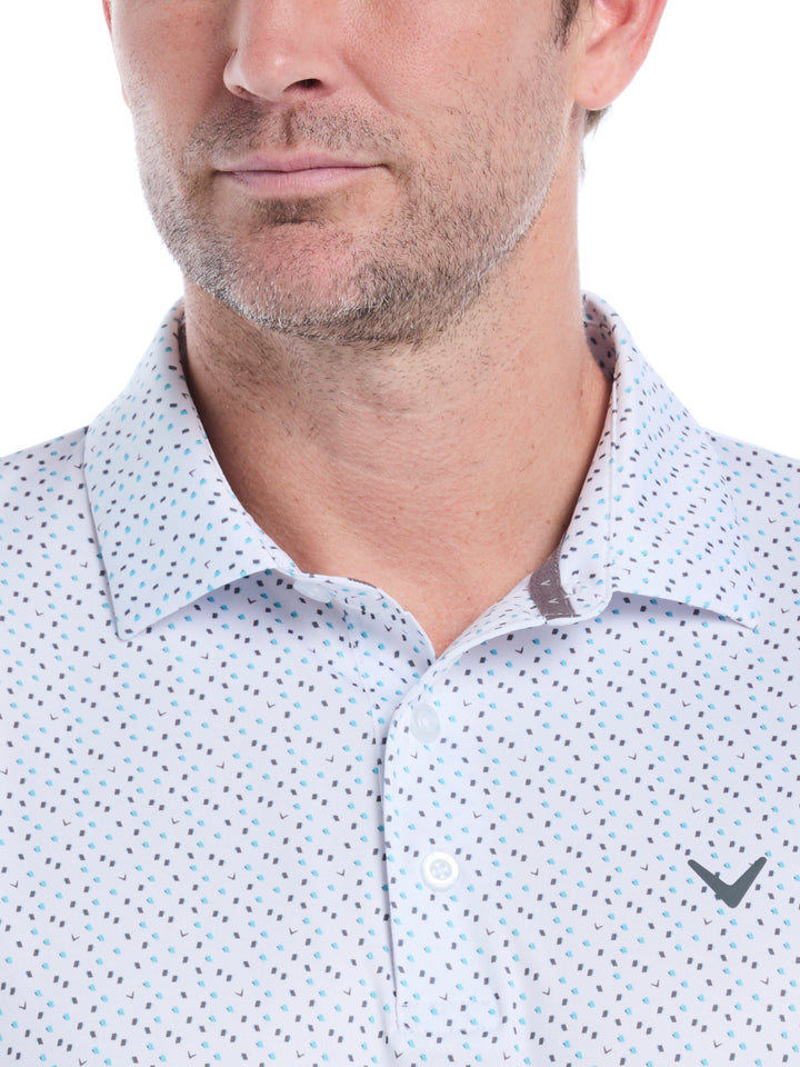 Men's All-Over Score Card Print Golf Polo