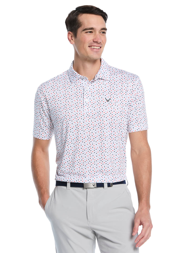 Men's All Over Stars Confetti Print Polo