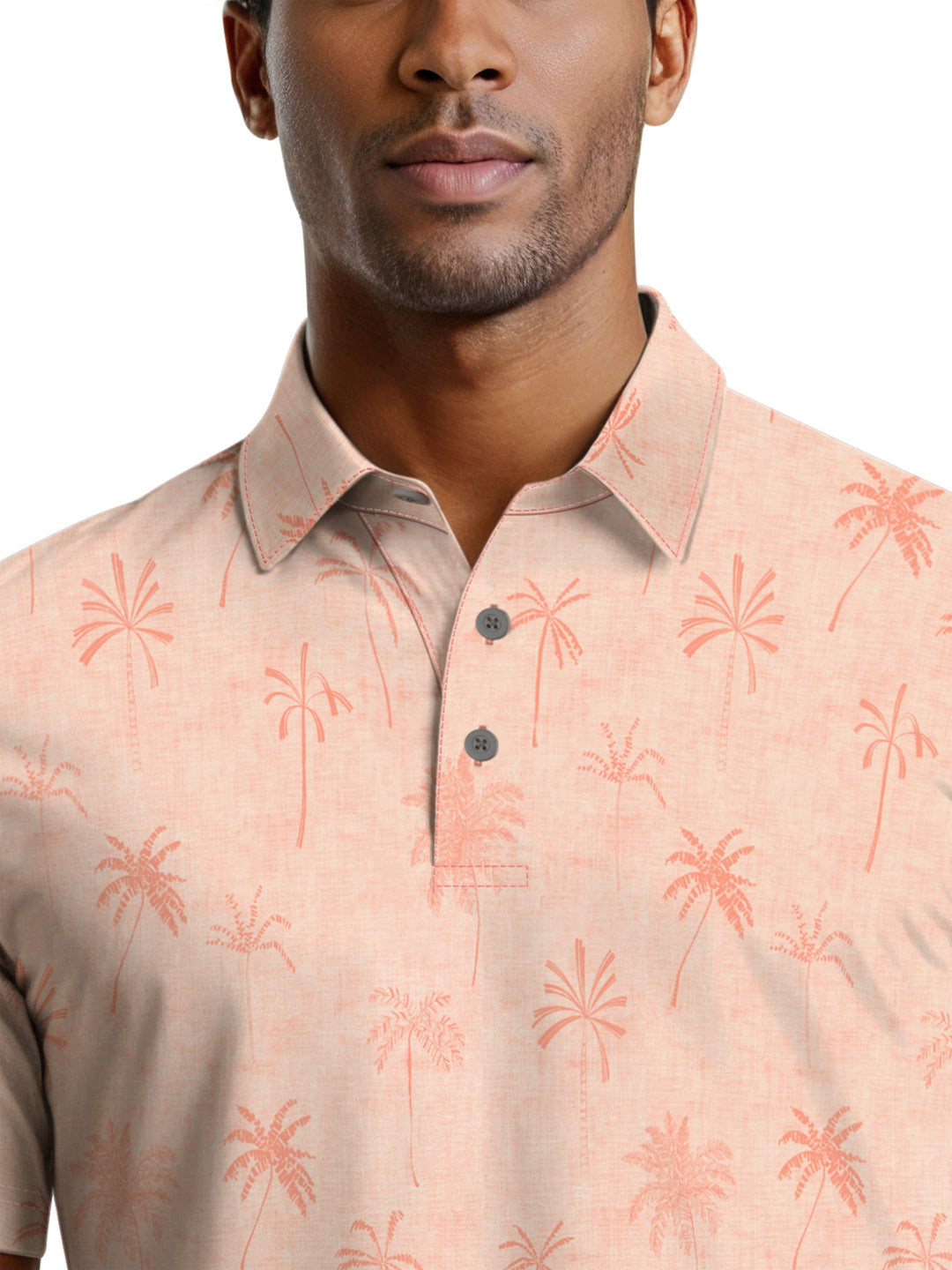 Men's All Over Texture Palm Trees Polo
