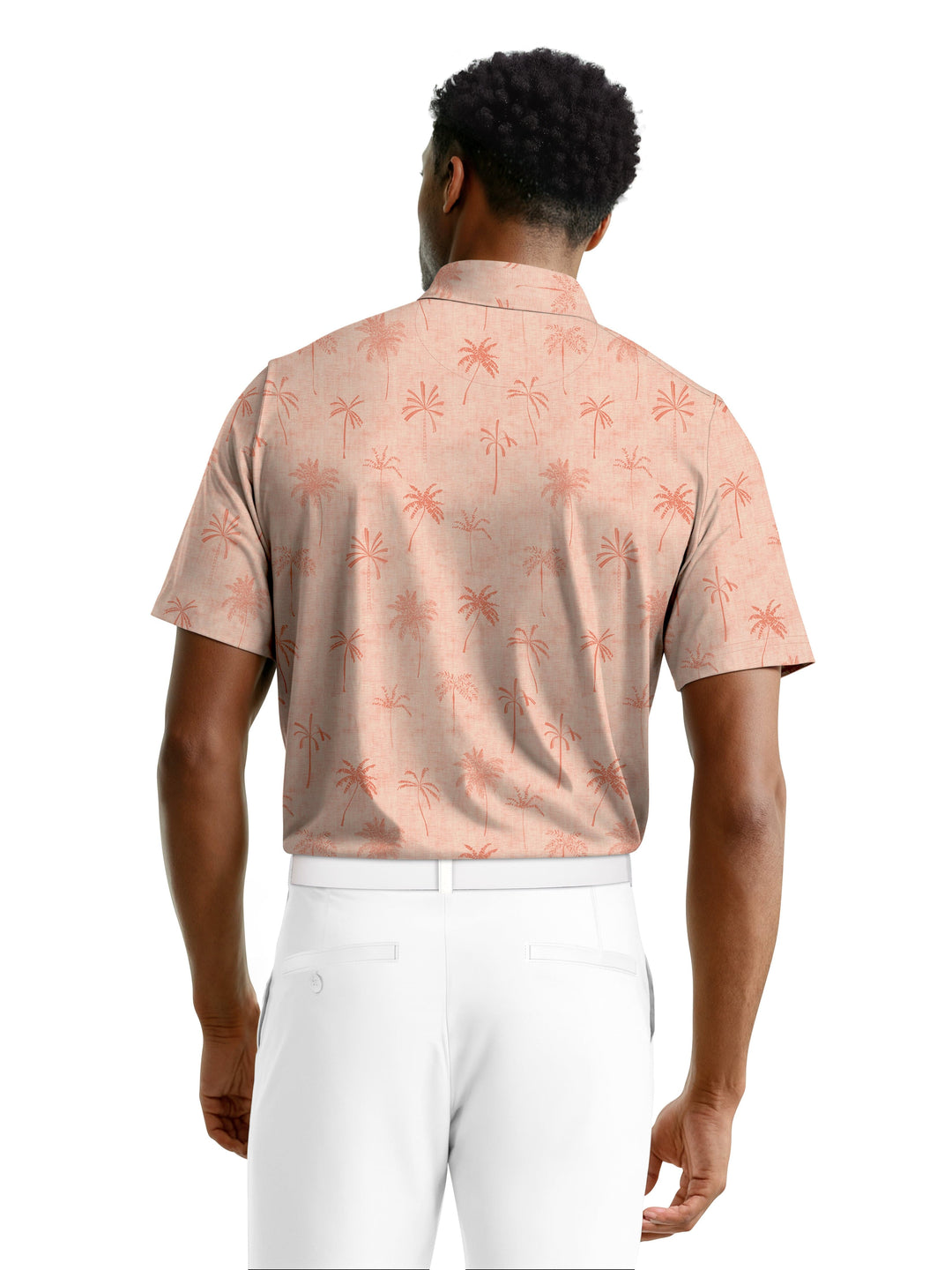 Men's All Over Texture Palm Trees Polo