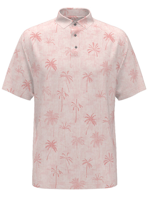 Men's All Over Texture Palm Trees Polo