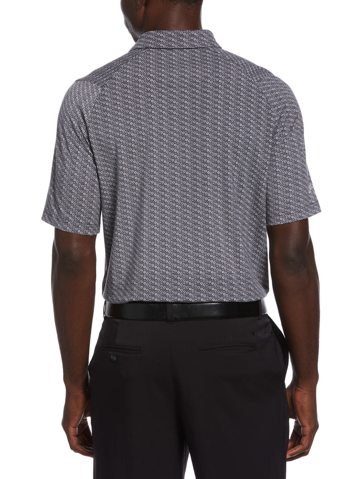 Allover Tie Dye Foulard Print Golf Polo (Caviar) 
