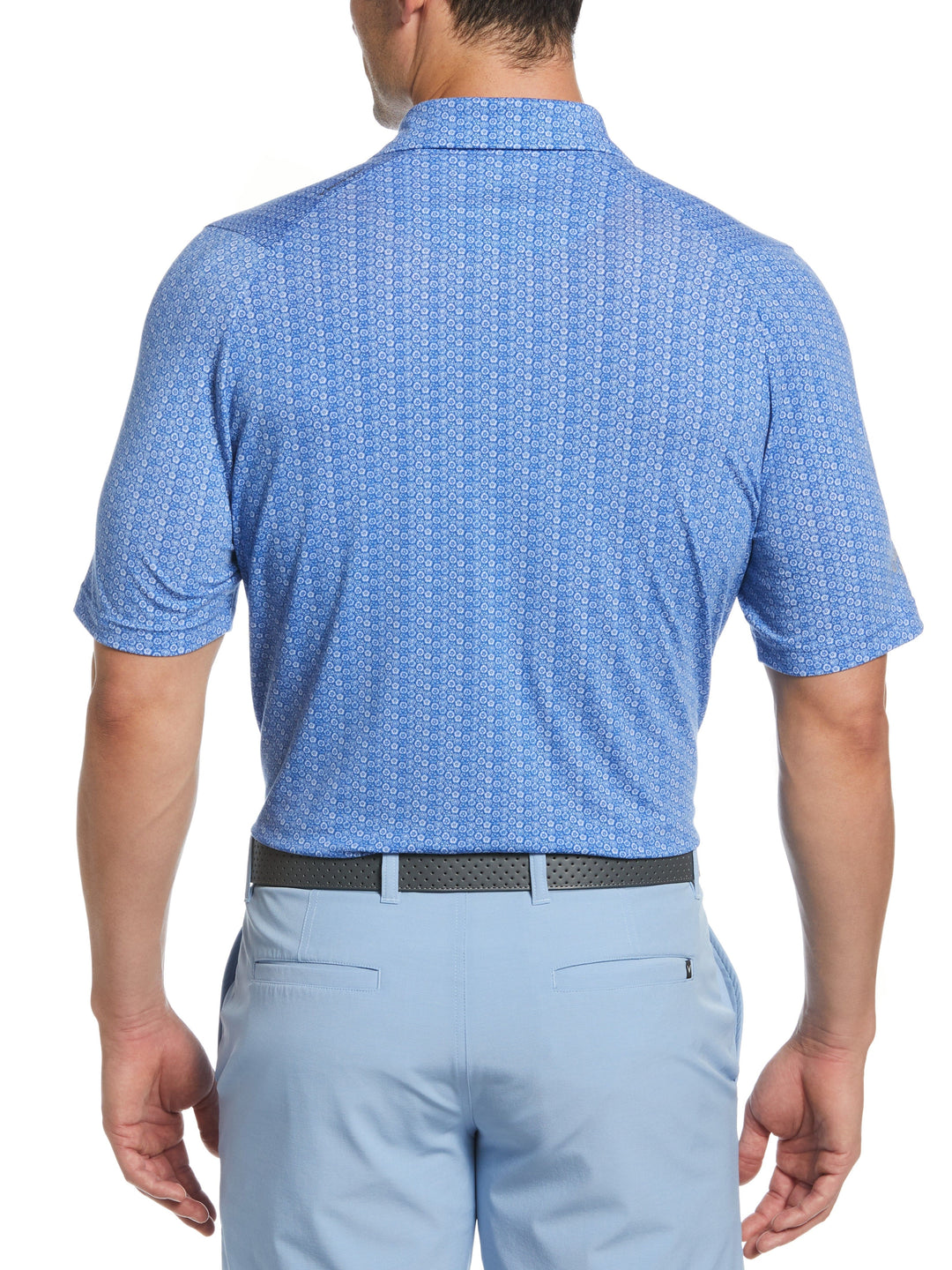 Allover Tie Dye Foulard Print Golf Polo (Magnetic Blue) 
