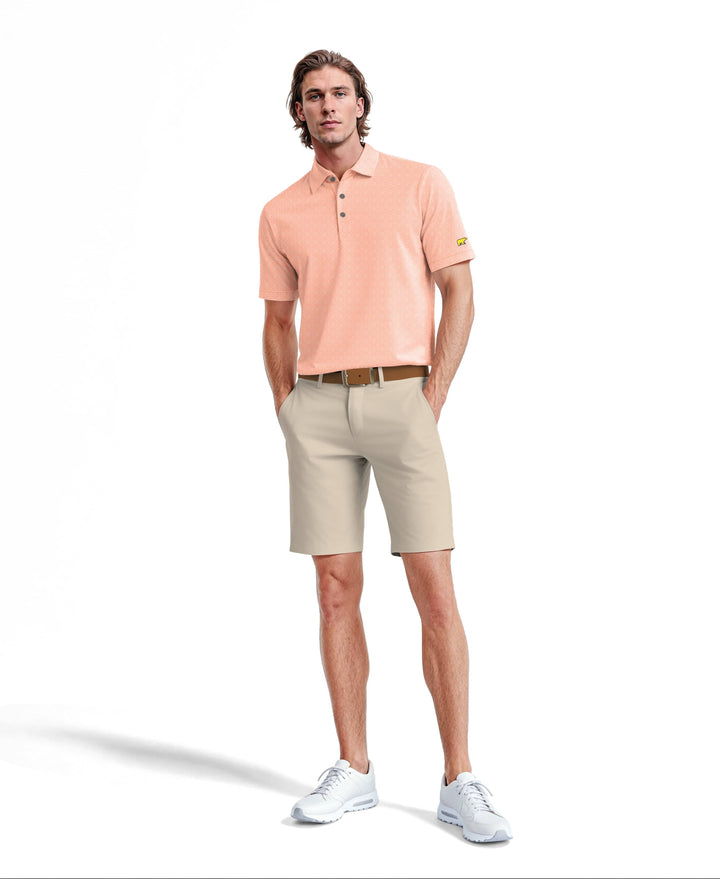 Men's All Over Tropical Floral Polo (Peaches N Cream) 