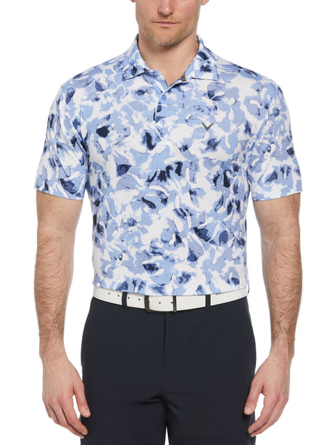 All Over Tye Dye Golf Print Polo Shirt (Chambray) 