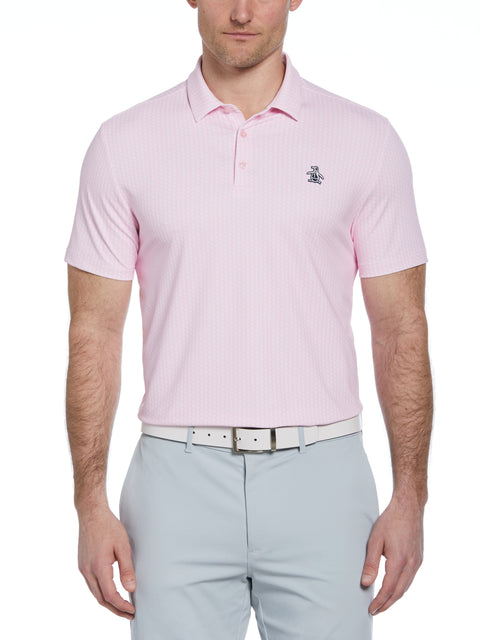 Allover Pete Print Short Sleeve Golf Polo Shirt (Gelato Pink) 