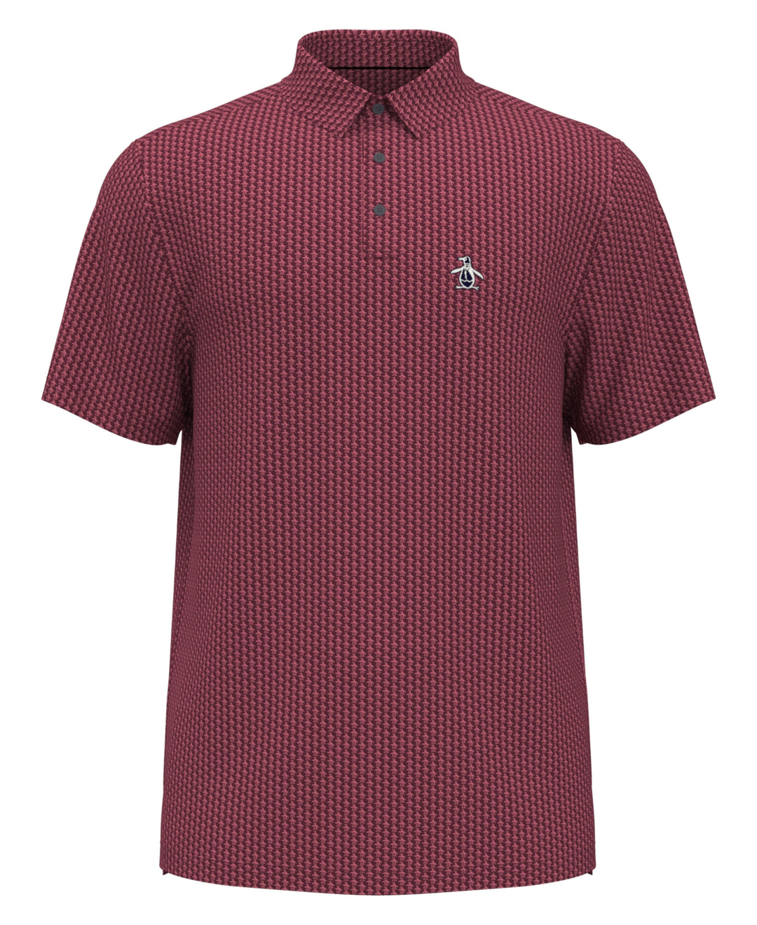 Allover Pete Print Short Sleeve Golf Polo Shirt (Cordovan) 